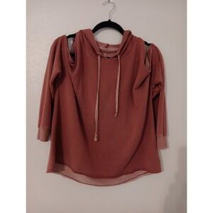 American Eagle  Hoodie Sweatshirt  Women's Sz. L Dusty Pink Open Shoulder